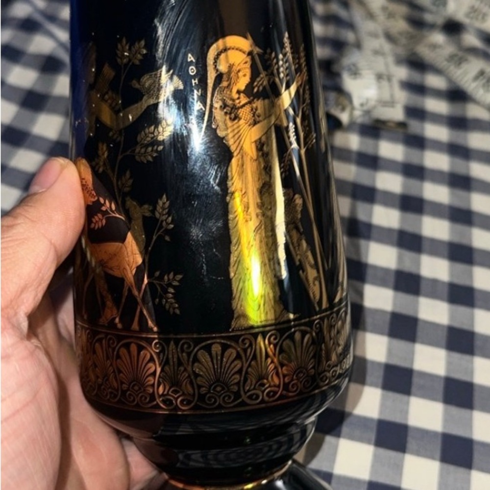 Elegant Black and Gold Vase